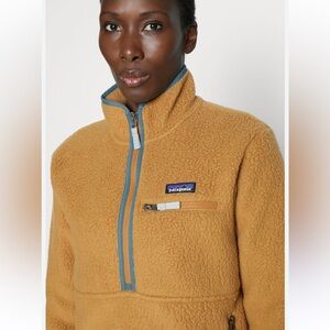 Patagonia Camel Fleece with Blue Trim